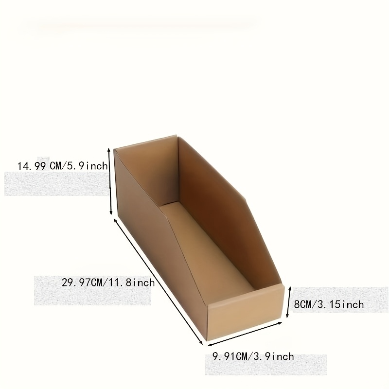 TEMU 12pcs/18pcs/50pcs Hexagonal Foldable Corrugated Cardboard Storage Boxes, 3-layer Wavy Corrugated Organizer Bins, 29.97*9.91*14.99cm, Embedded