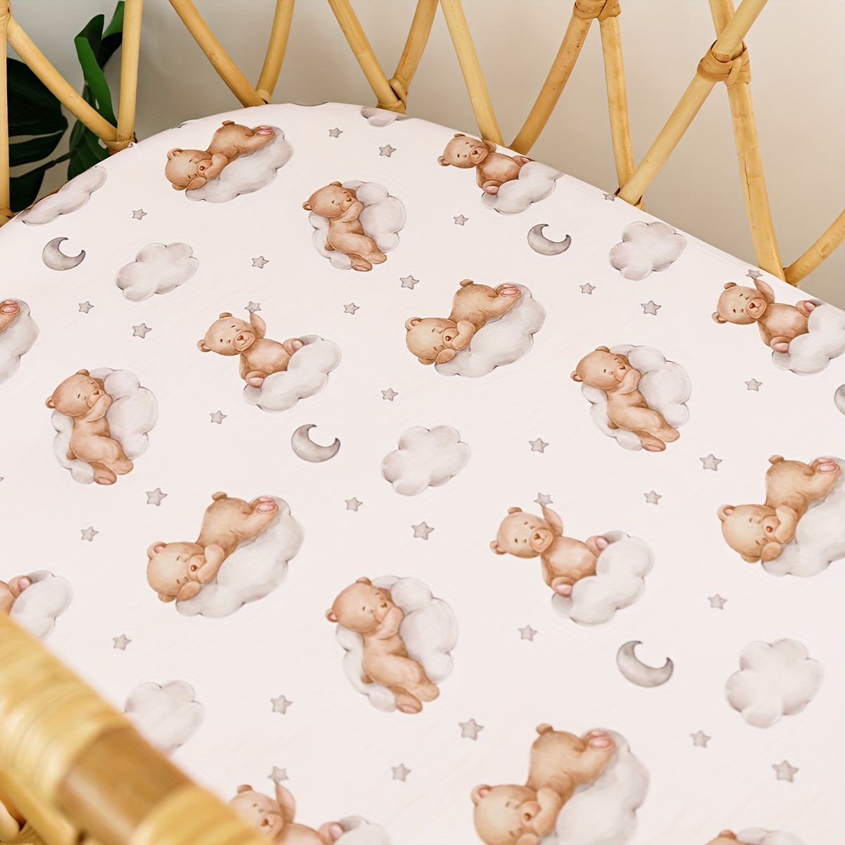 1pc Pad Cover Polyester Fabric Baby Crib Sheet For Newborn Gift Soft Jersey Knit Sheet