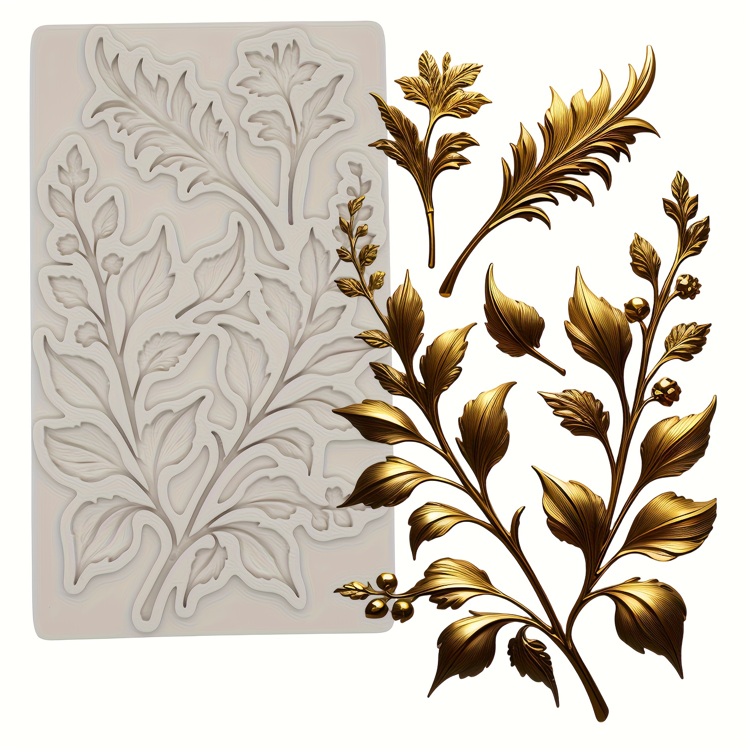 E-shop Silikon Blatt- und Drehdesign Stickmuster | Ideal zum Backen, für Süßigkeiten, Ton, Schokolade und Kuchen Dekoration - für Thanksgiving,