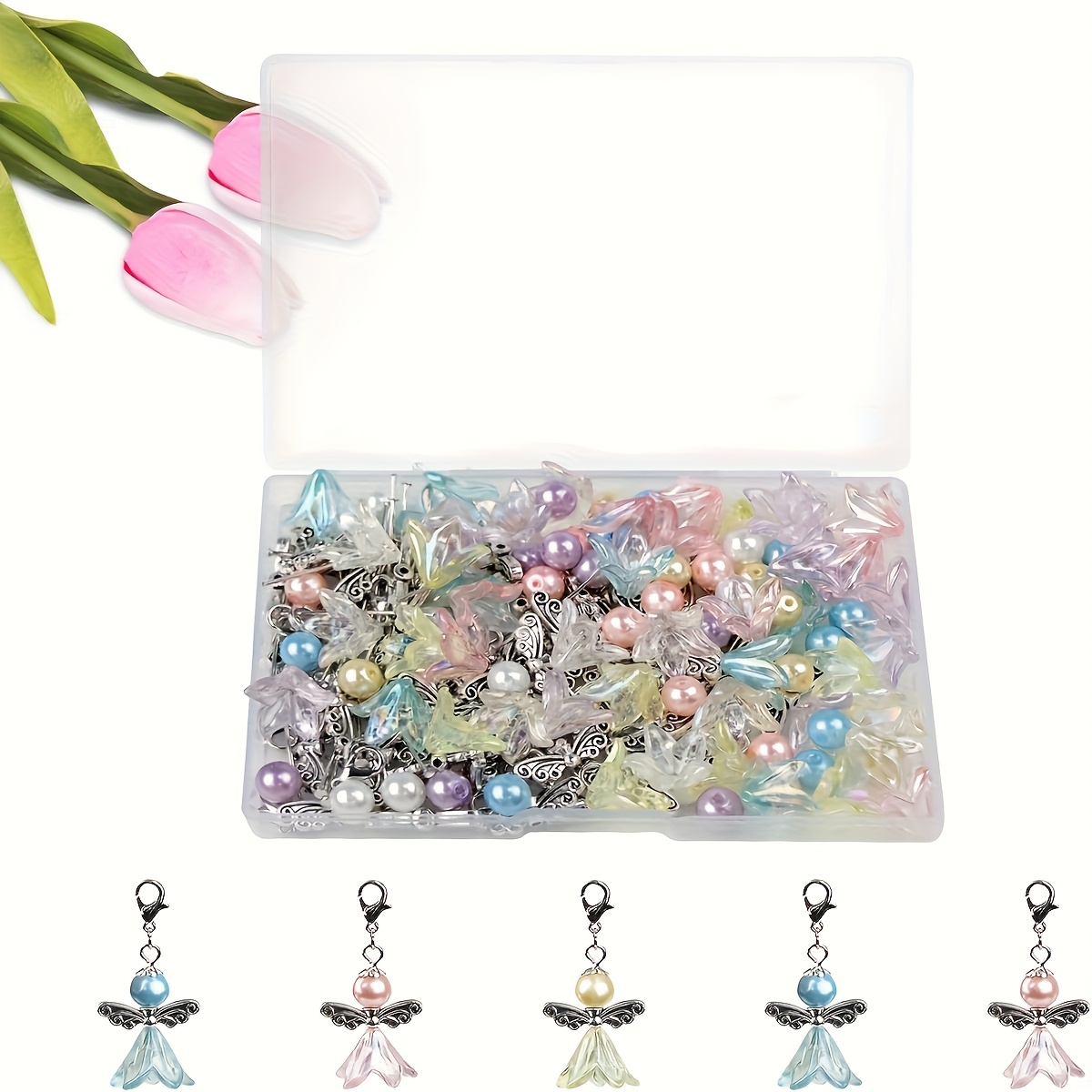 Diy350pcs Colored Keychain Keychain Making Kit - Keychains Guardian Make Your Own Set Of Keychains For Wedding Baptism Gifts L (colored - Transparent)
