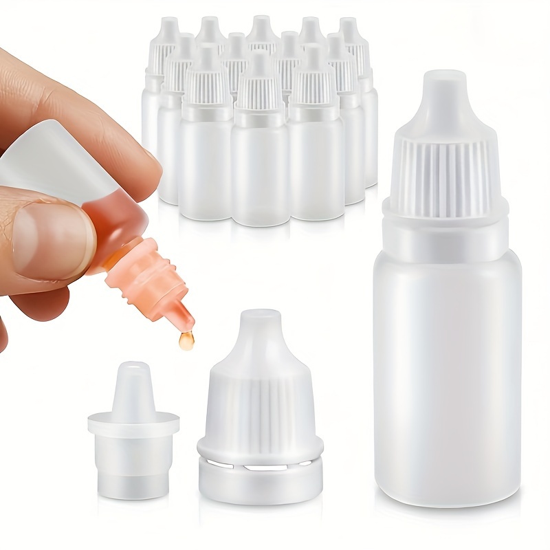 

20pcs 10ml Bouteilles Compte- en Plastique Pressables - Hypoallergéniques, Contenants Cosmétiques Rechargeables pour Peinture & Produits de Beauté