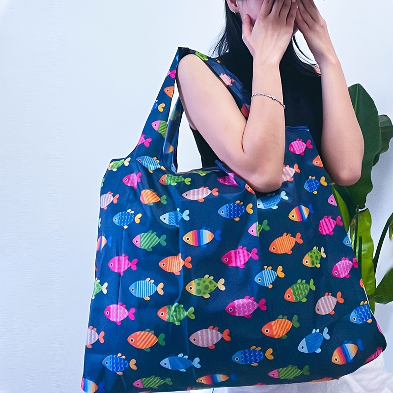 Large Capacity Portable Shopping Bag Lightweight Foldable Shopping Bag Single Shoulder Handbag Large Tote Bag