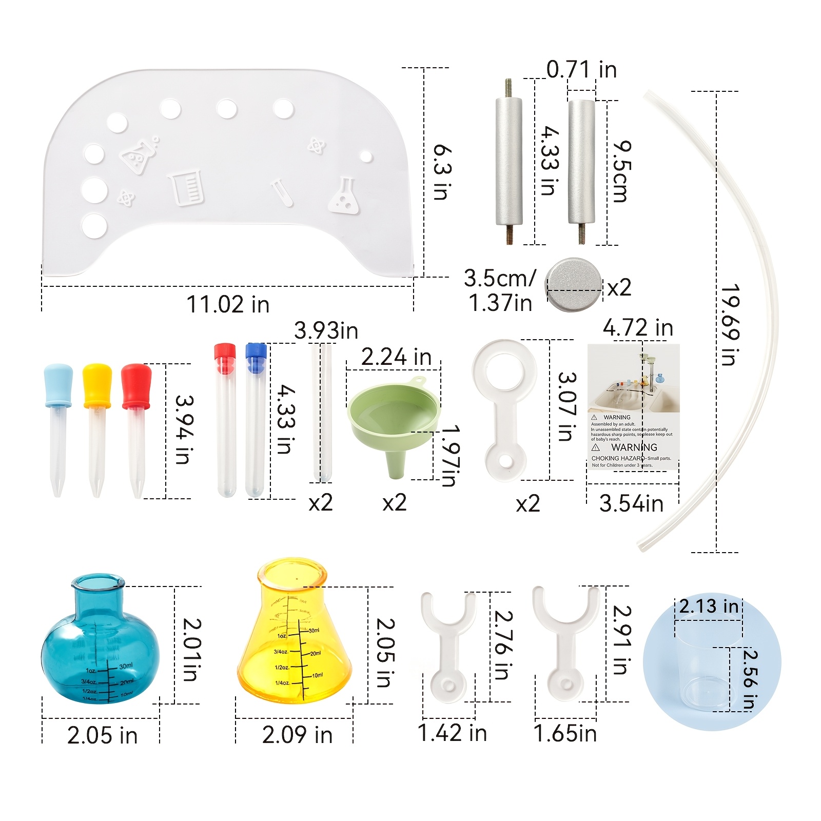 TEMU Jeu de tube de test IQ et pipette, outils de test chimique, kits d'expériences scientifiques, jouets parent-enfant, cadeaux de Noël Halloween