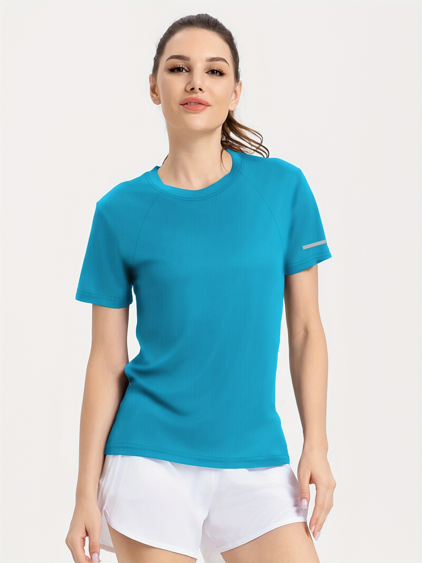 Women short-sleeved breathable running T-shirt Dry - blue