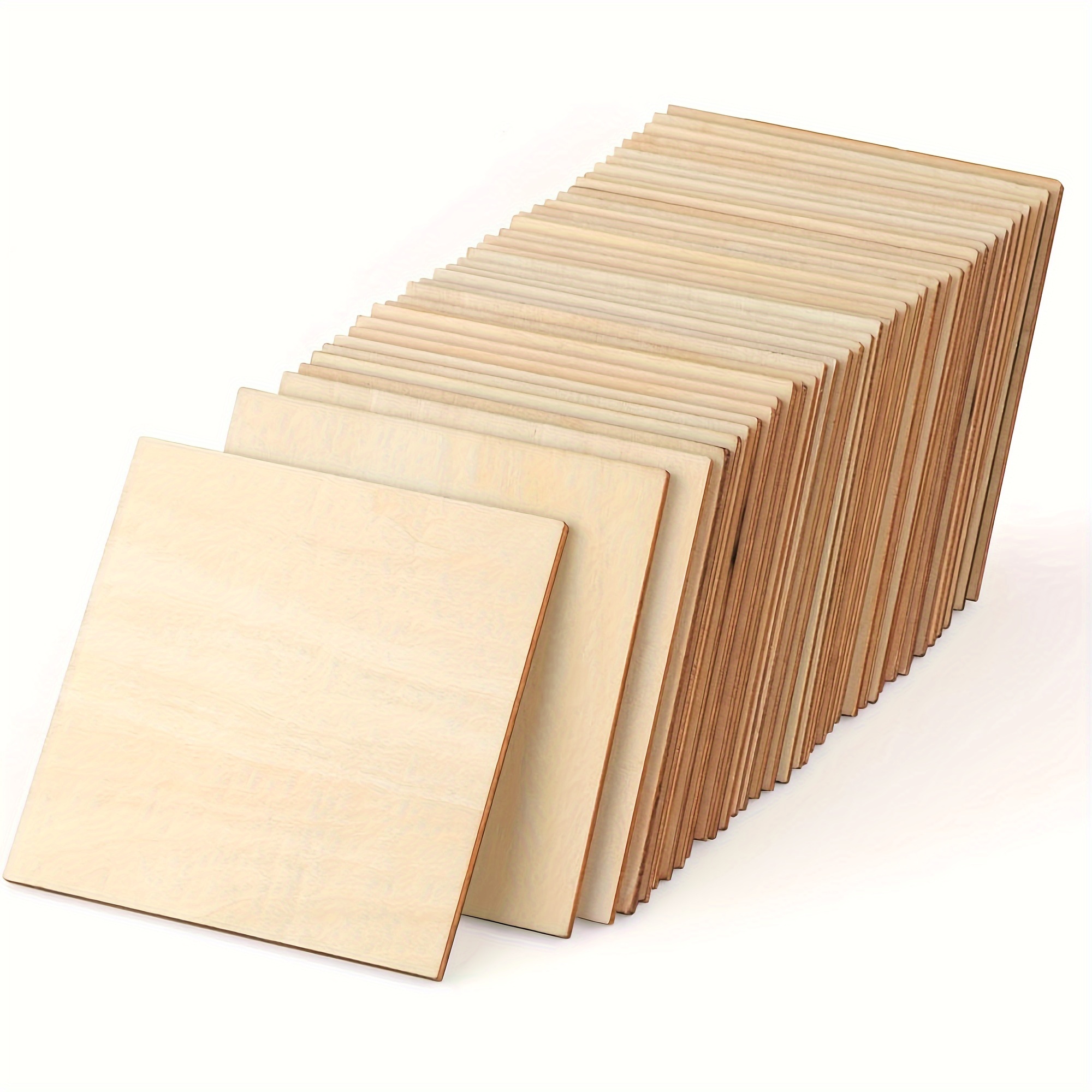 

20pcs Basswood Sheets 1/8 4x4 Blank Balsa Wood Sheet For Crafts, Thin Unfinished Wood Squares For Wood Burning Painting Staining Wood Engraving Laser Projects Wood Craft Supplies