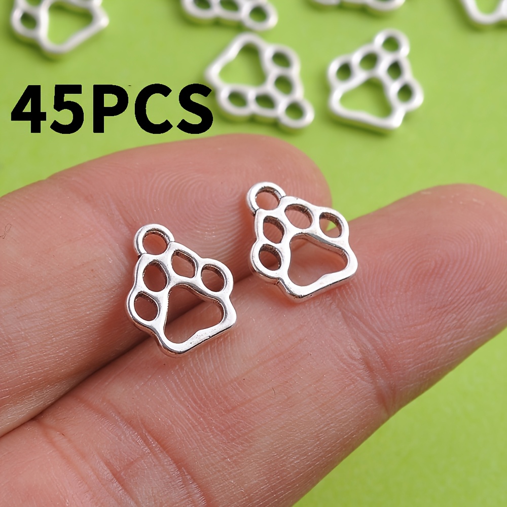TEMU 45pcs Set Of Vintage Hollow-out Cat Paw Pendants, Featuring Delicate Outlines Of With Nimble Lines. -out Conceal A Sense Of Companionship And,