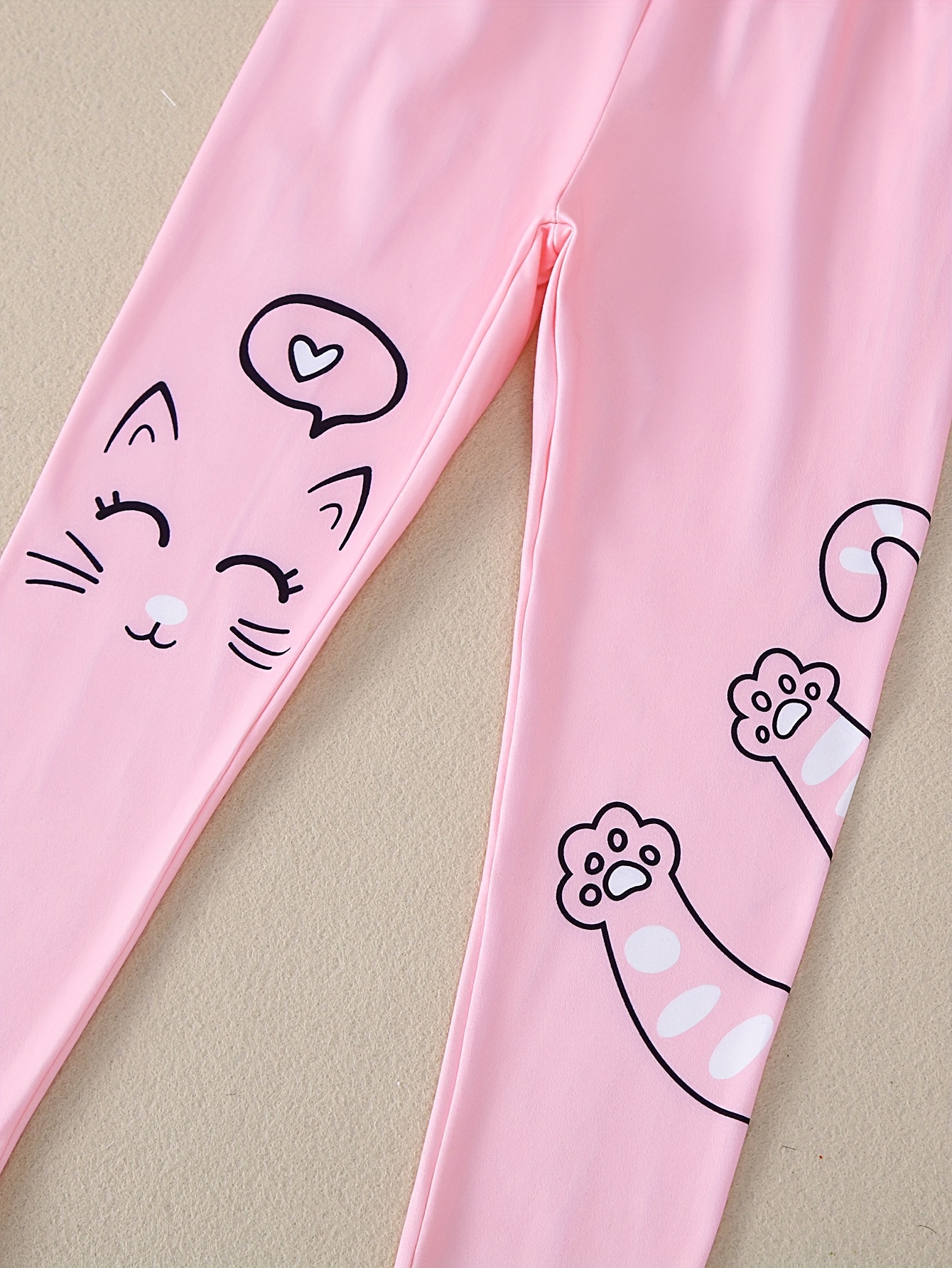 5pcs Cute Cartoon Cat Print Girls' Leggings - Soft & Comfortable, All-Season Bottomwear with Vibrant Designs, Allseason Leggings|Playful Print Leggings|Stretchy Fabric