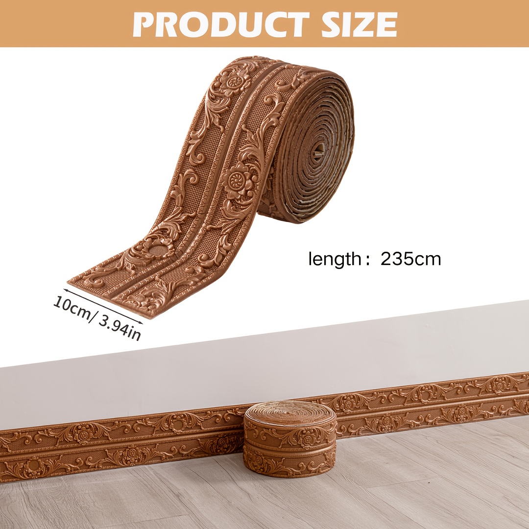 Image of 3d Skirting Line Waist Line Wallpaper Decorative Strip | Self-adhesive, Stick And Use, Cut To Length, Home Wall Decoration