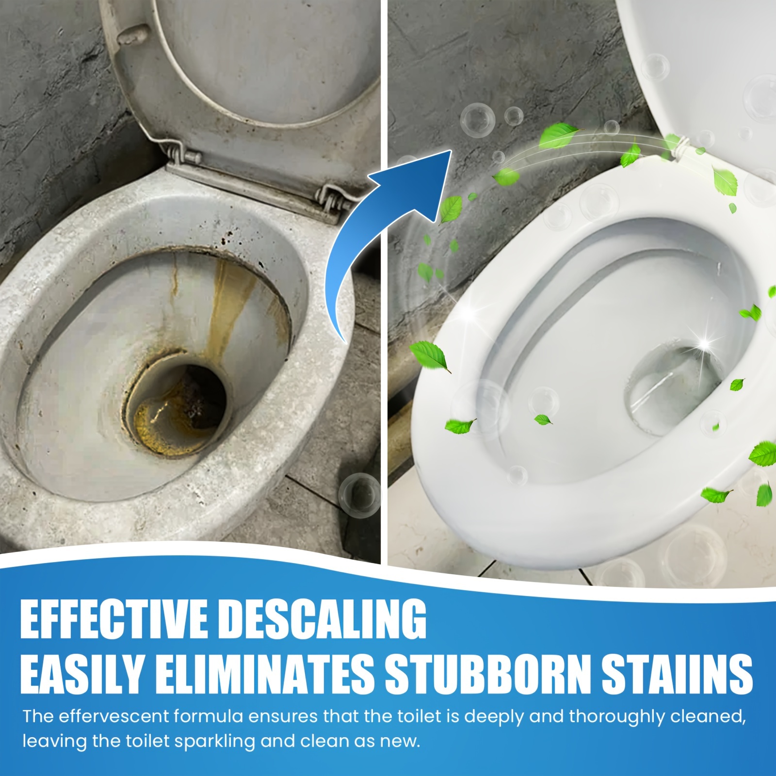 Easy clean Toilet Bowl Effervescent Tablets Eliminates Temu