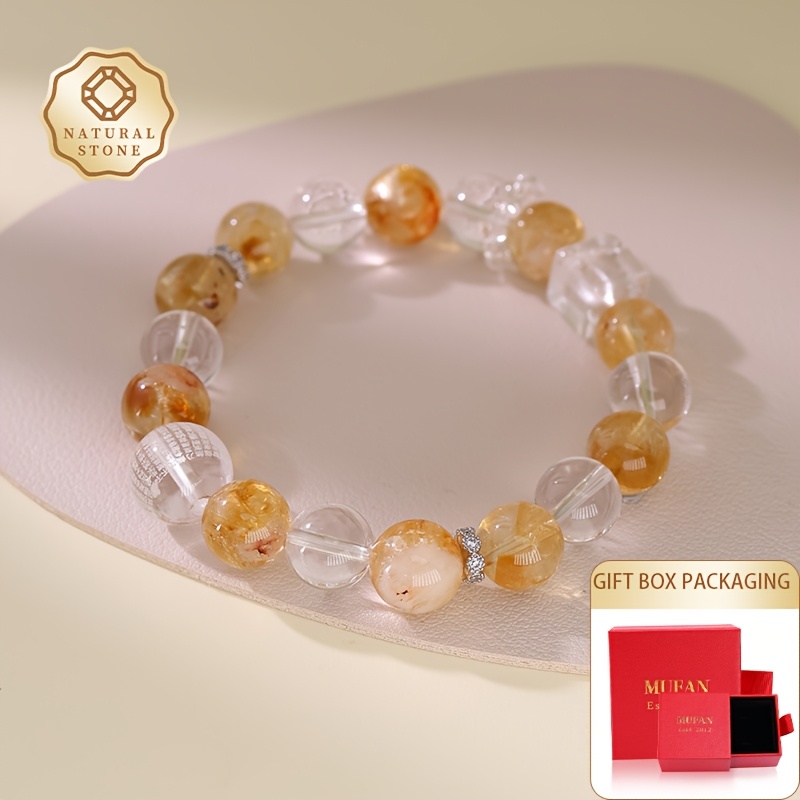 Natural Stone Bracelet 11mm Gift Natural Ore Pattern Cracks Wrapping