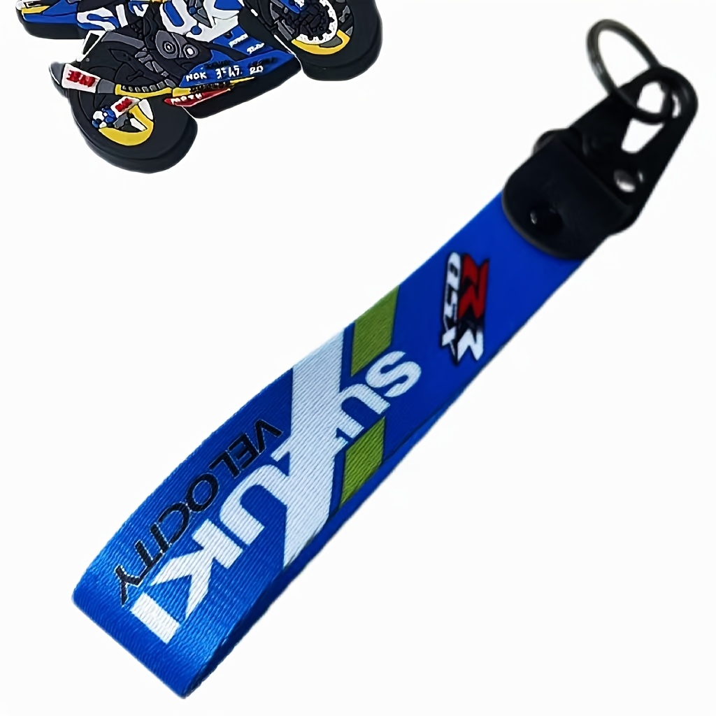 

Handy, Sporty Blue Nylon Keychain For Motorcycles & Cars - Stylish Accessory For Enthusiasts