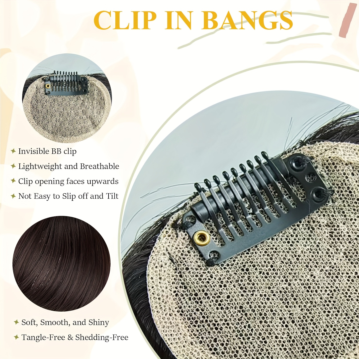clip in bangs 100 human hair fringe clip on  l hair extensions daily party fringe french clip in thick   full bangs details 7