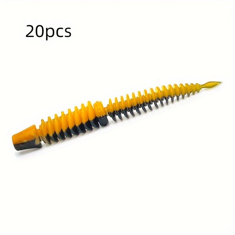 E-shop 20 Stk. 3.15" Bionische Weiche Wurm-Angelköder - Hohe Elastizität, Schwimmendes Design mit Funkelnden Salzkörnern & Umgekehrter Faden für