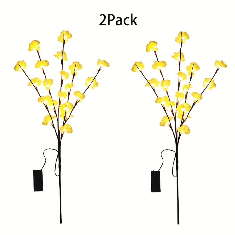 TEMU 2-pack White Orchid Branch Lights, Flower Lights, Decorative Led Lights, Suitable For Indoor Table Decorations, Festivals, Parties, Living Room