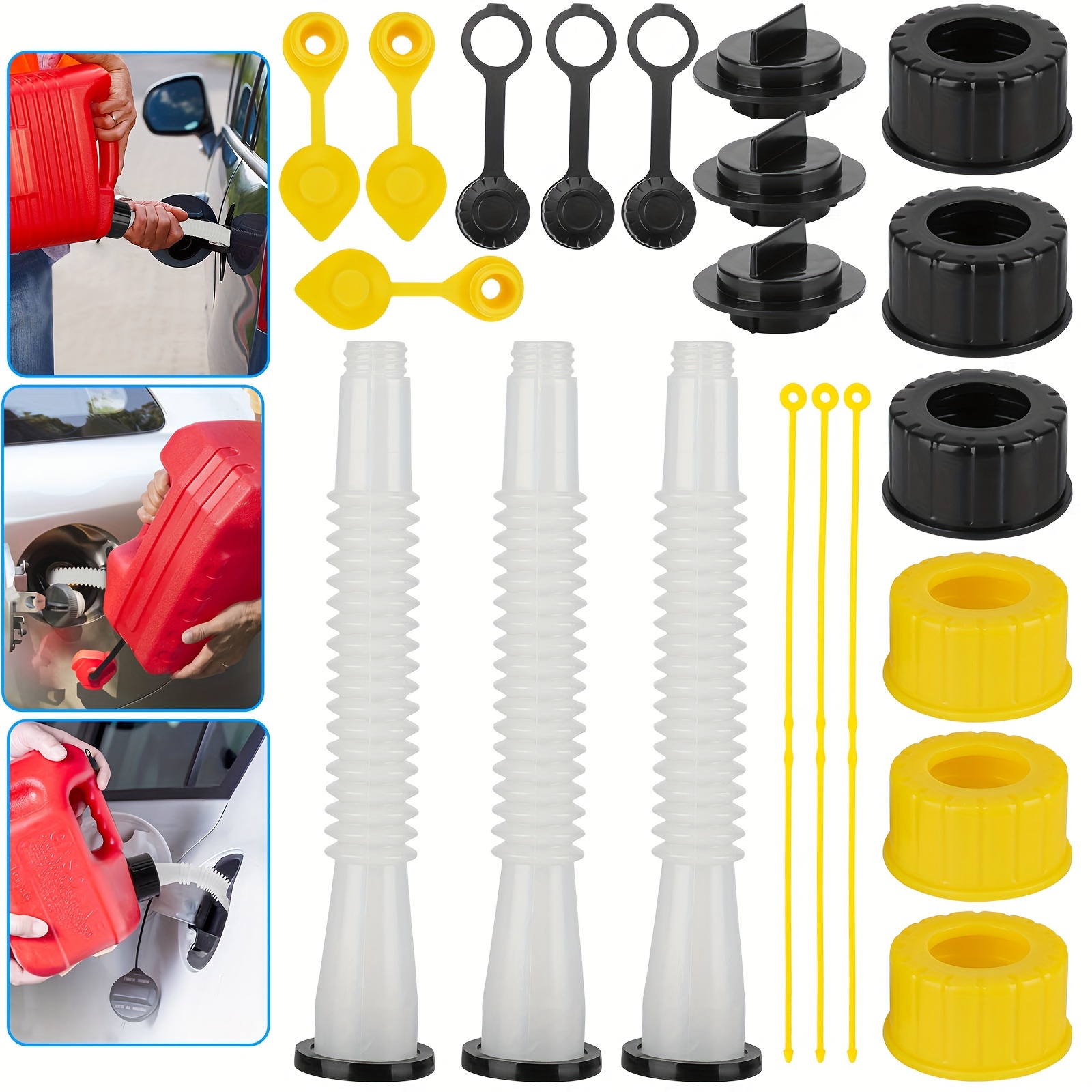 

Replacement Gas Can Spout Kit, Universal Car Nozzle Set, For 1/2/5/10 Gal Tanks, Fuel Containers