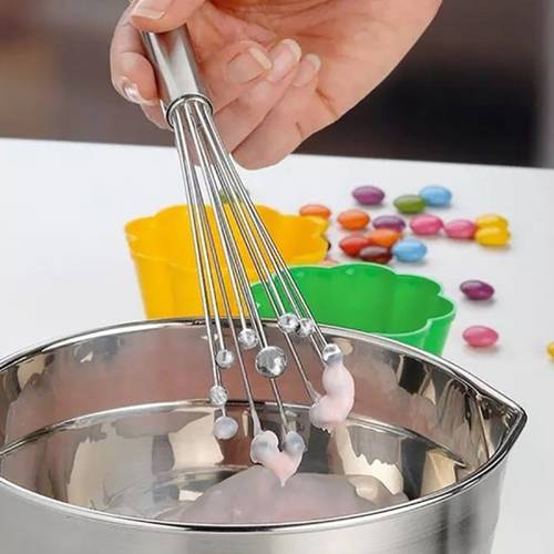 stainless steel ball whisk 23 5cm cooking tool for mixing eggs drinks 430 stainless steel kitchen mixer with hang