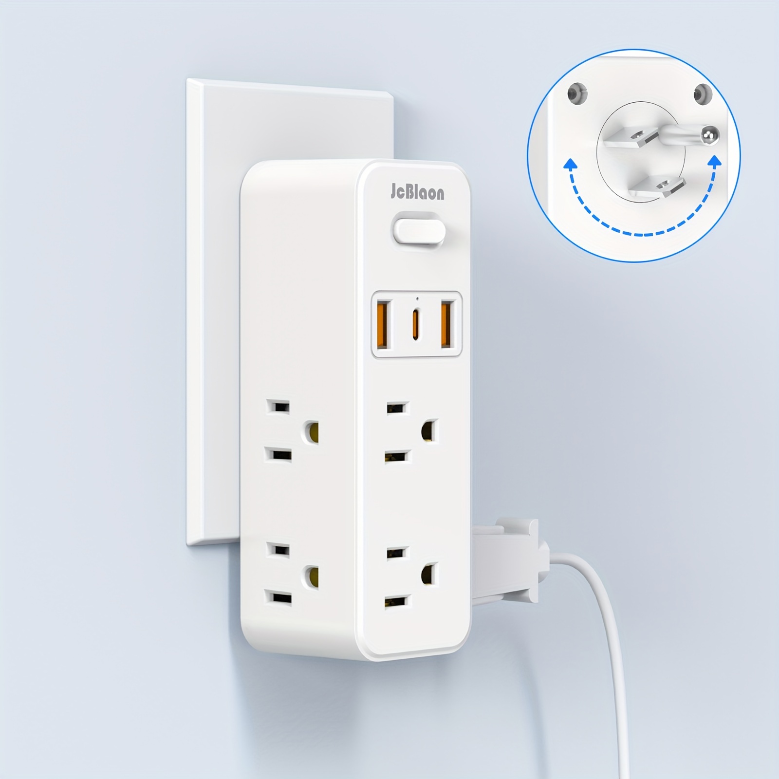 

Outlet - Outlet Rotating Outlet Adapter, 6 Ac Outlet 3 Usb (1 Usb C), 3- Outlet Adapter Charge For