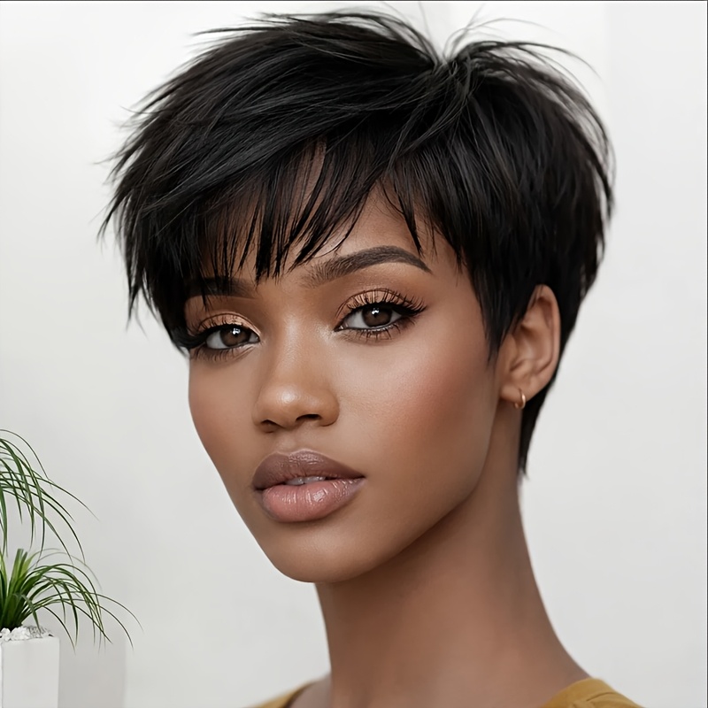 Cut Wig Without - Brazilian Human Hair, Featuring A Net Cap, Ideal For Everyday Use And Special Occasions - Machine- Easy Styling