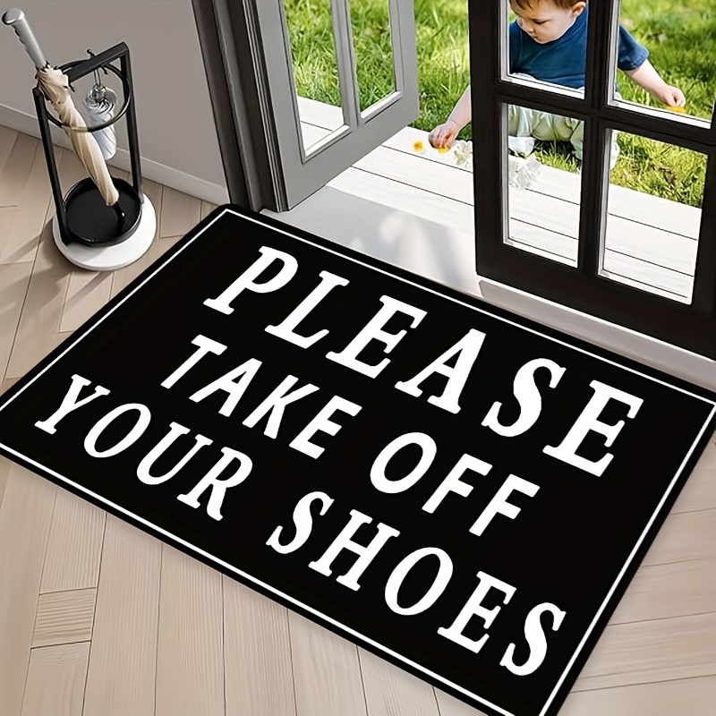 

Please Your Shoes" - Versatile Non-slip Rug For Gaming Room, Laundry, Bathroom, Kitchen, Living Room, Bedroom - Machine Washable Polyester Floor Mat