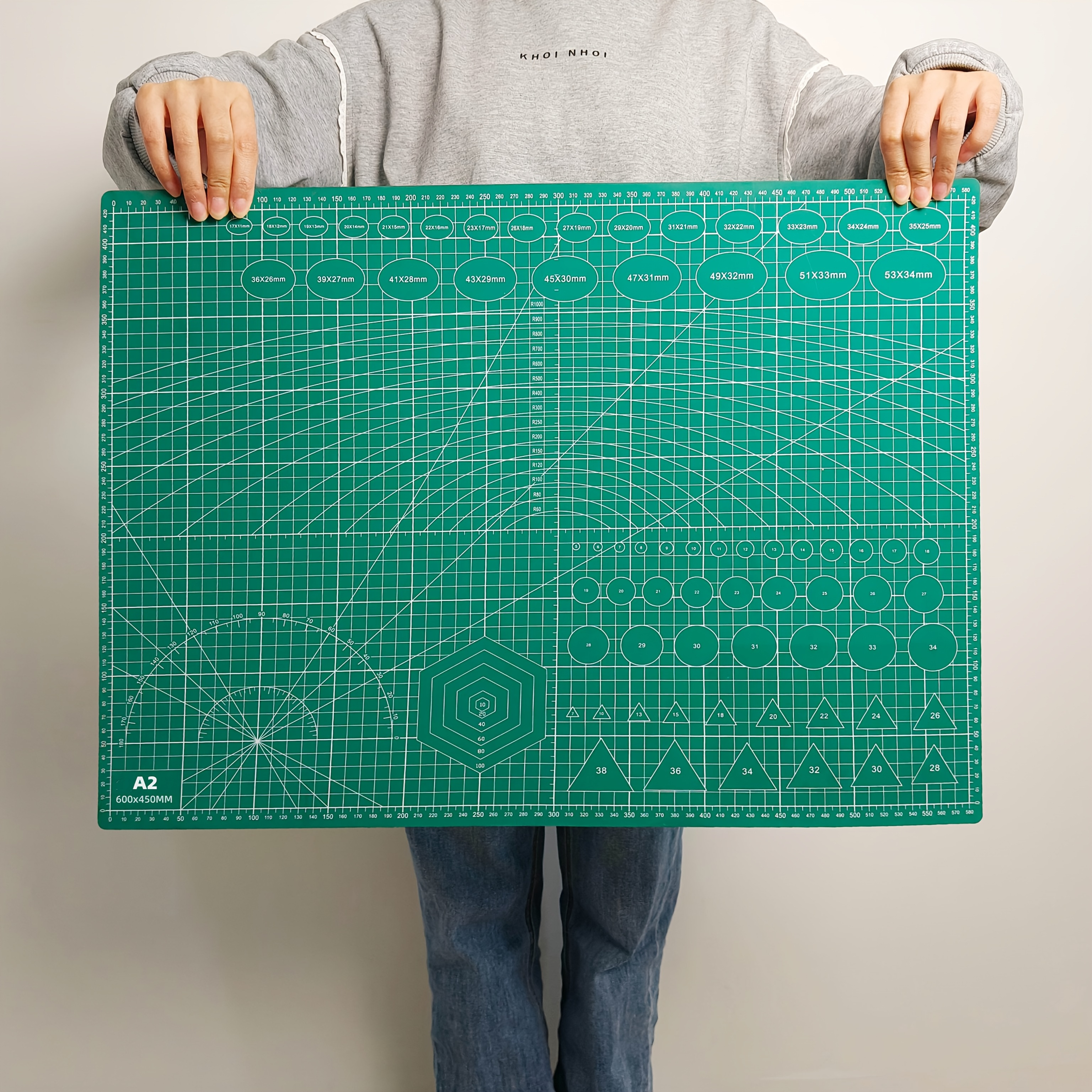Arteza Self Healing Cutting Mat 45x30cm - Double Sided Grid With Angles, Non-Slip Surface For Crafting & Sewing
