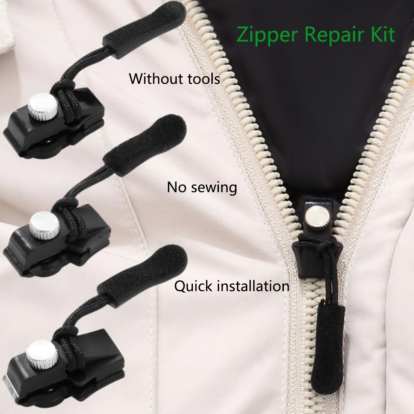 

3/6/12pcs Kit - To Install, No Sewing - Suitable For Jackets, Backpacks And Luggage - Includes , ,