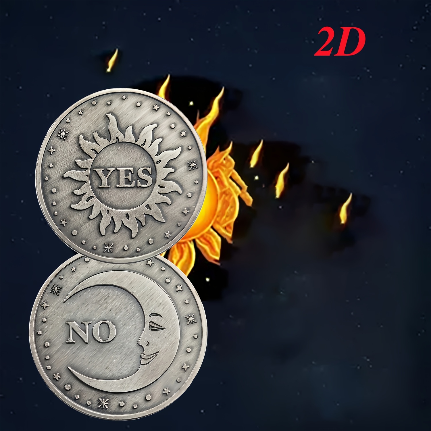 2d Coin. The Obverse Side Symbolizes Light, Positivity And , While The Reverse Side Represents , And Negative . A Creative Gift To Give And Relatives.