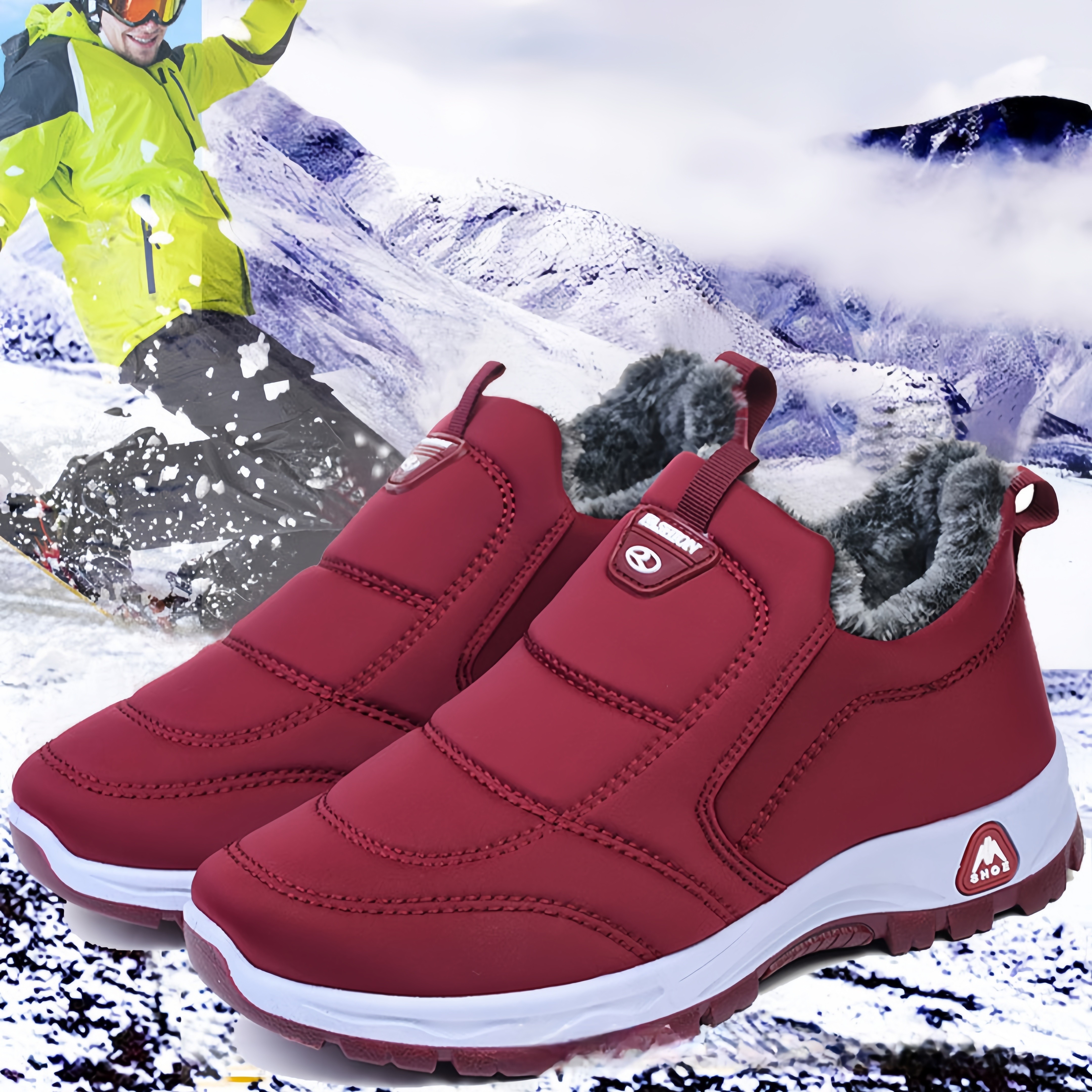 

Women's Winter Fleece-lined Sneakers - Warm, Non-slip Snow Boots With Support For Outdoor Activities