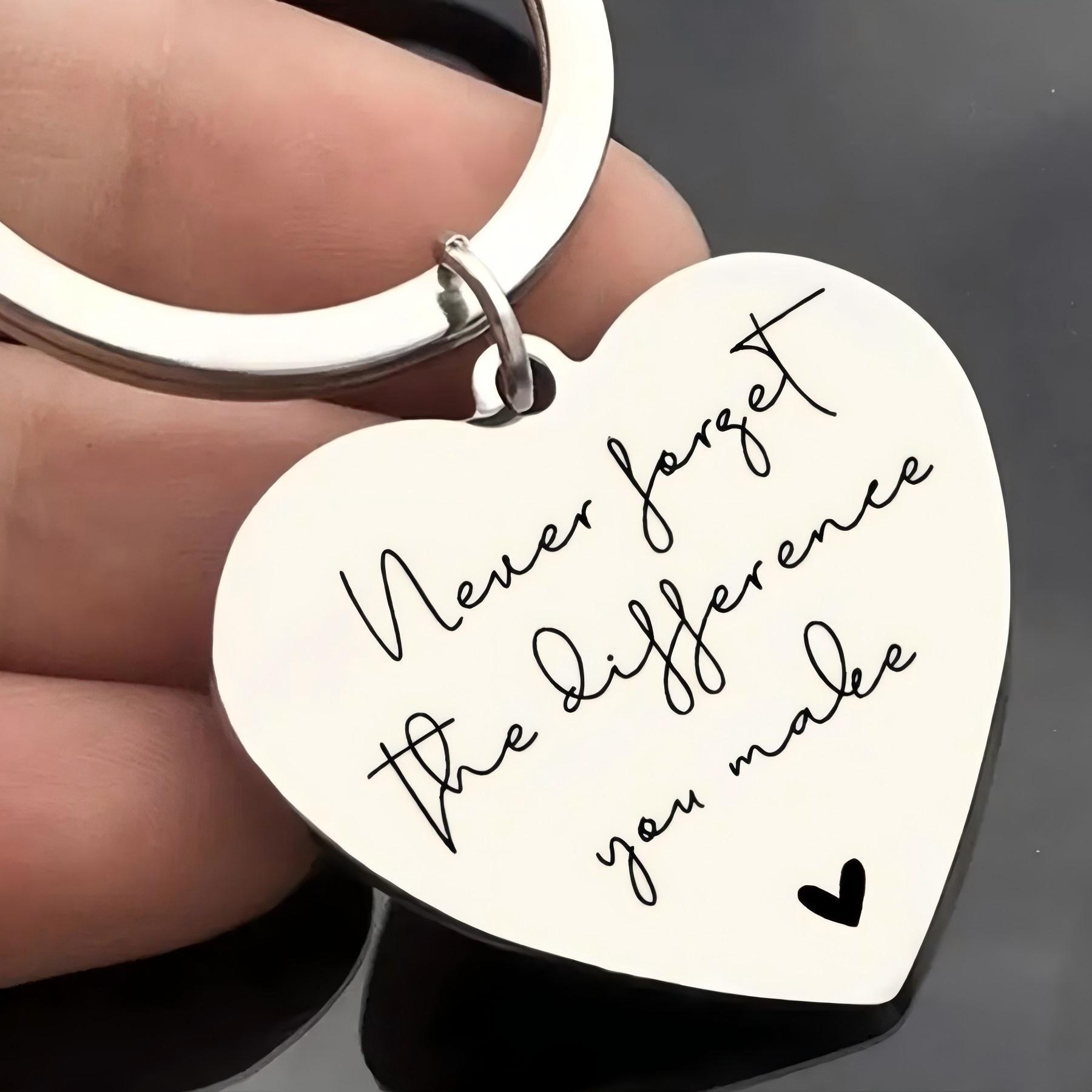 1pc Stainless Steel Keychain With Inspirational Quote " You Made" - Heart-shaped Design, Ring & Key Ring, Ideal For Wedding Decorations, Wedding Accessories|inspirational Keychain|durable Keychain
