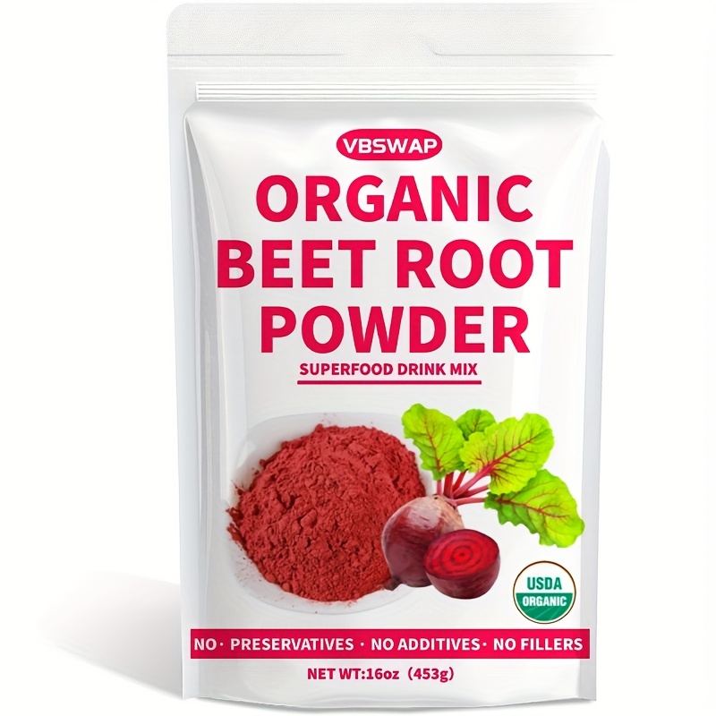 Organic Beetroot Powder 1 lb Natural Beetroot Juice Concentrate for Salads, Beverages, Baking, and Milkshakes
