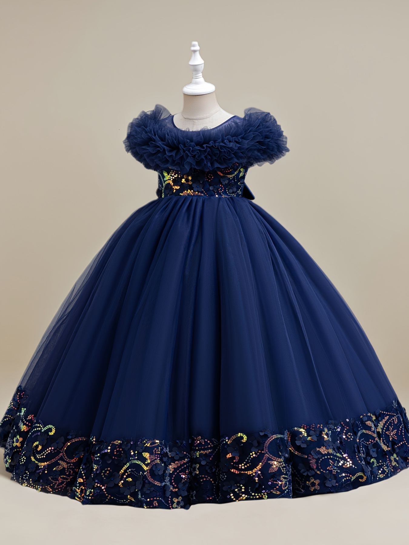 girls ball concert formal dress childrens long net gauze - Temu