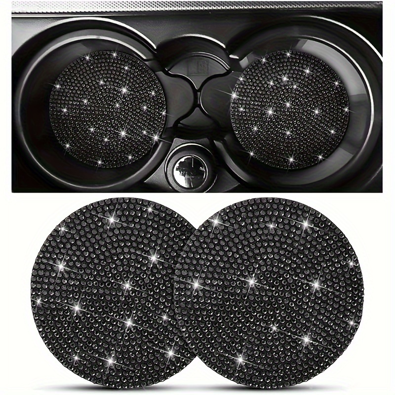 

Car Cup Holder, 2pcs Crystal Non-slip Insert Coasters, Universal 2.75 Inch Coasters, Car Interior Accessories Decoration Gifts (black)