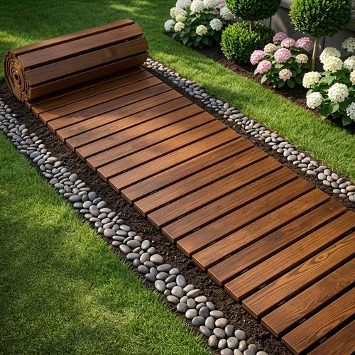 roll up wooden slip resistant and weather resistant outdoor suitable for lawns courtyards and flower bed edges