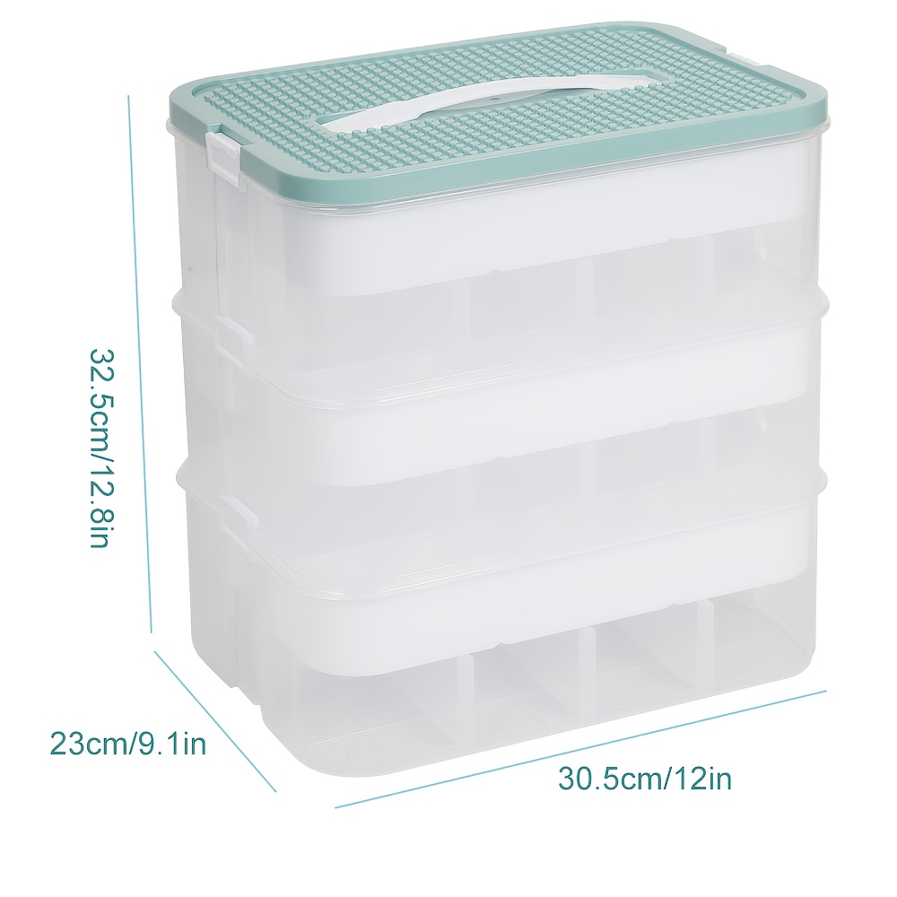 3-Layer Plastic Compartment Open Storage Box for Craft Supplies