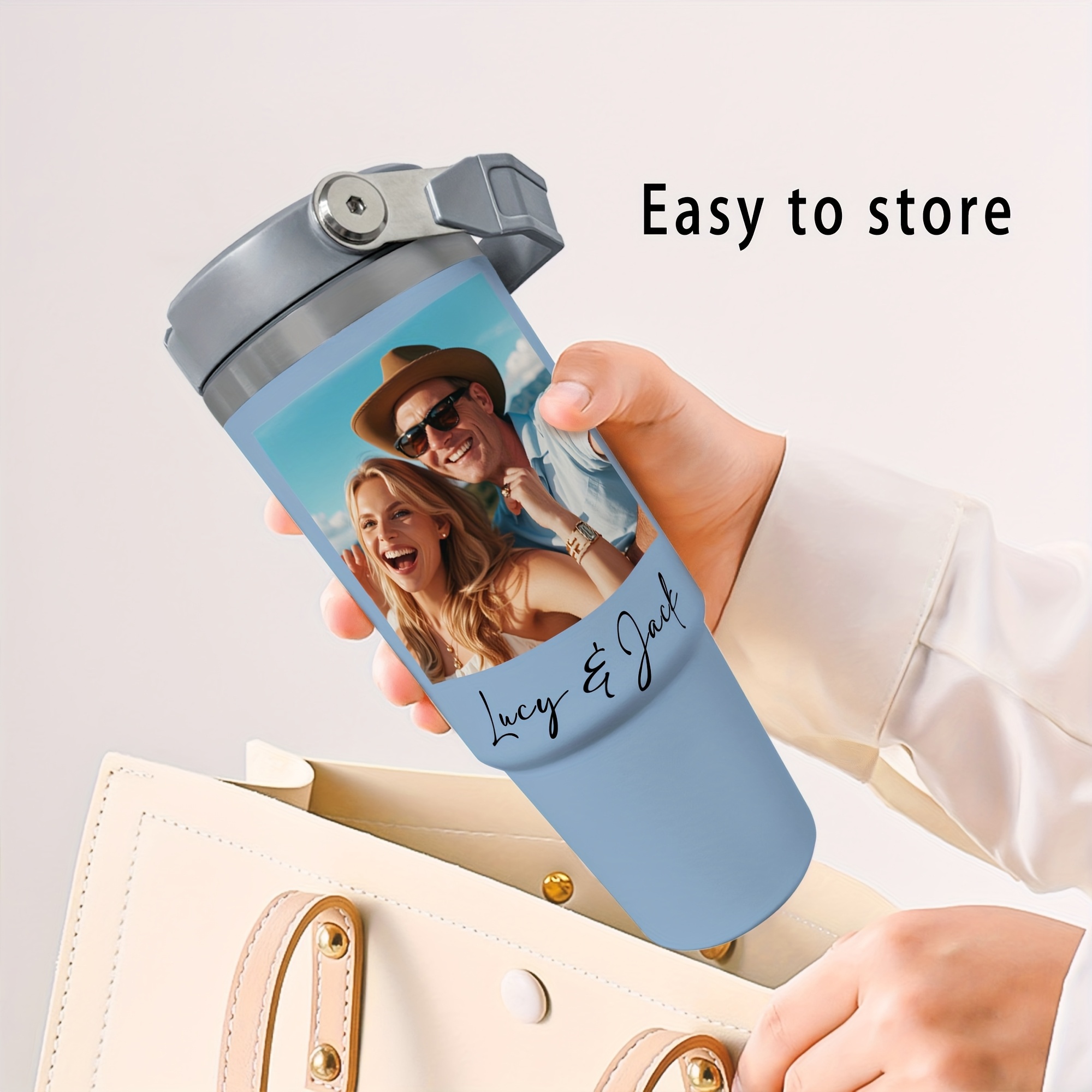 personalized 30 oz tumbler handle straw custom coffee cup - Temu