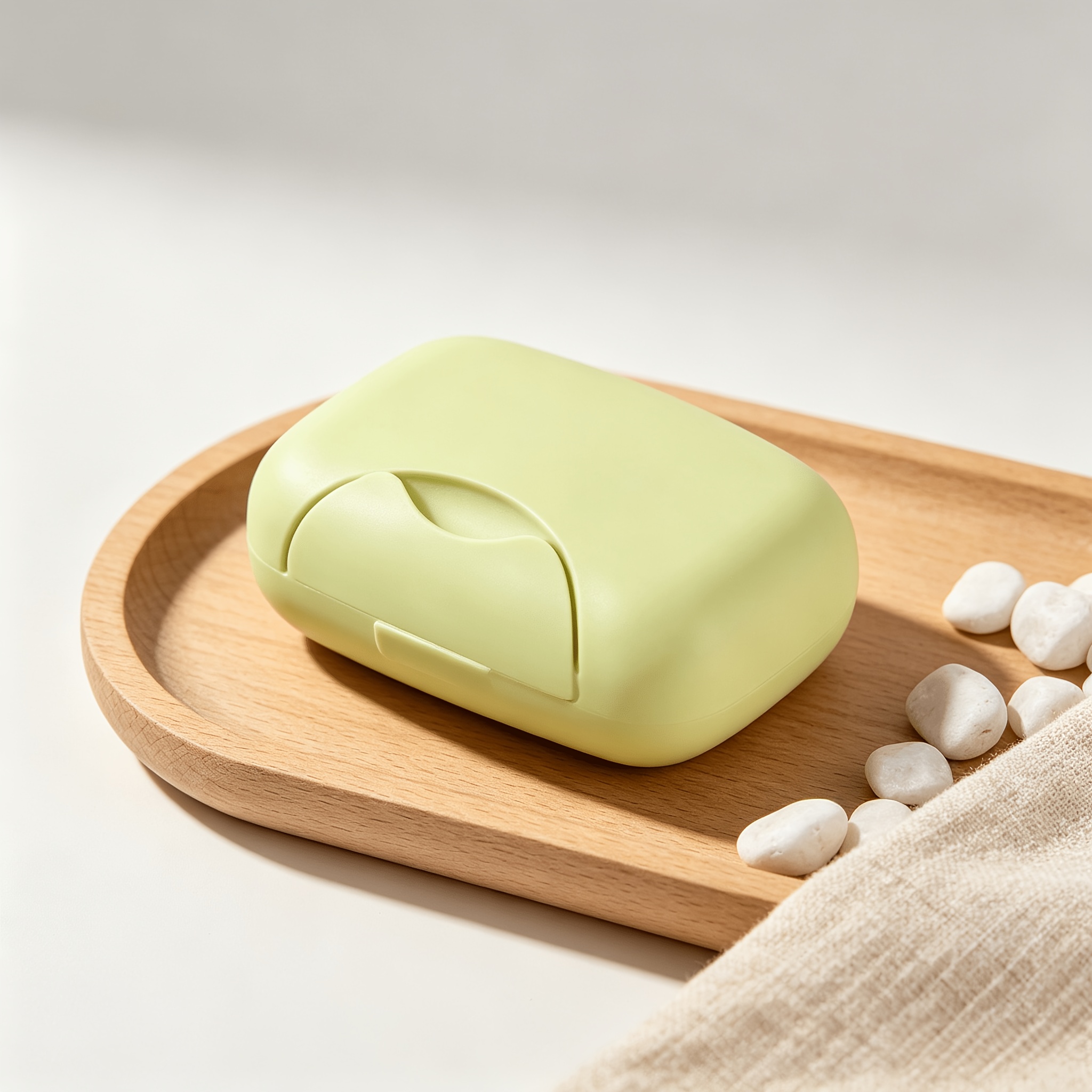 TEMU 1-pack Portable Travel Soap Dish, Cute And Creative Macaron-colored Soap Box, Sealed And Leak-proof Soap Case, Convenient For Business Trips And