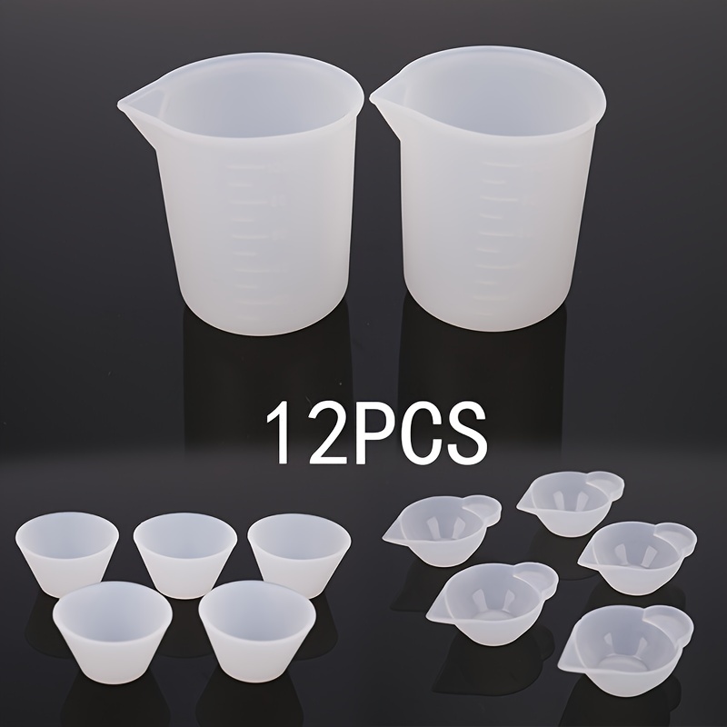 

12pcs Silicone Mixing Measuring Cups Uv Resin Mold Diy Casting Kit