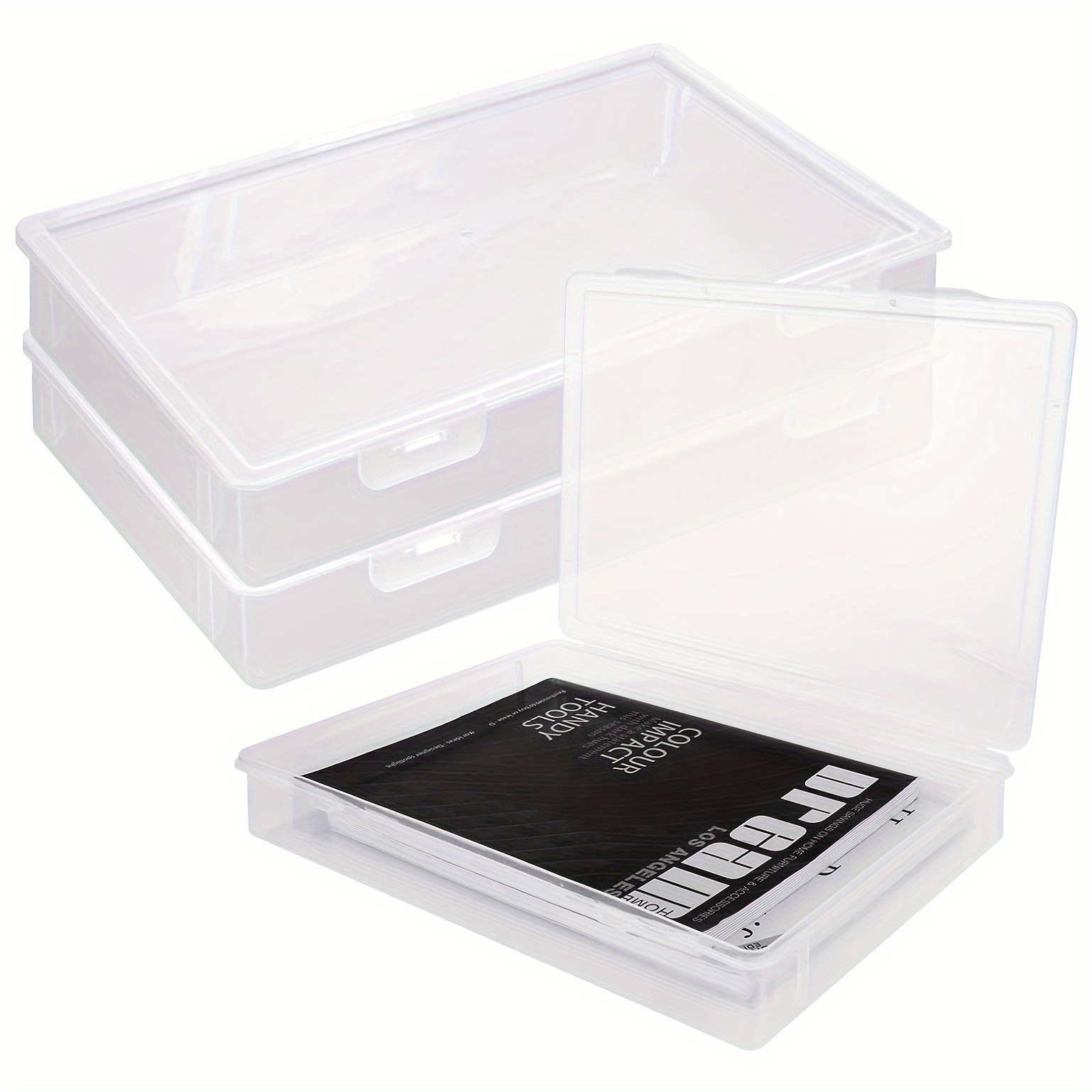 

3pcs A4 Size Plastic - , Dustproof Organizer For Documents, Photos & - Clear Desk File Container