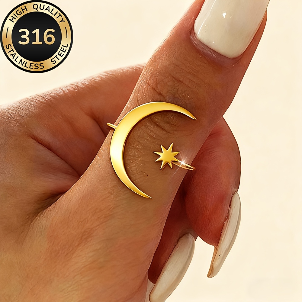 E-shop Hochwertiger 316 Edelstahl Offener Ring, KC, Verblassungsfest, Bequem Vielseitig, Einfach Elegant, Geeignet für den oder Partys, Hochwertiger