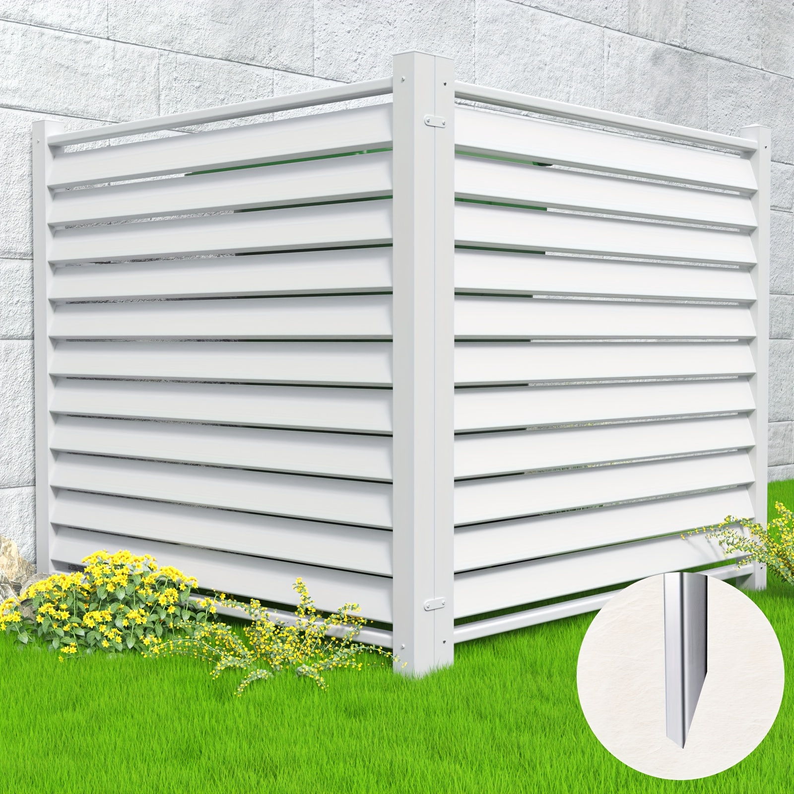 

Air Conditioner Fence 48"w X 48"h Vinyl Privacy Fence Panels Enclosure Fence Privacy Screen White Vinyl Screen Panel Kit (2-panels)