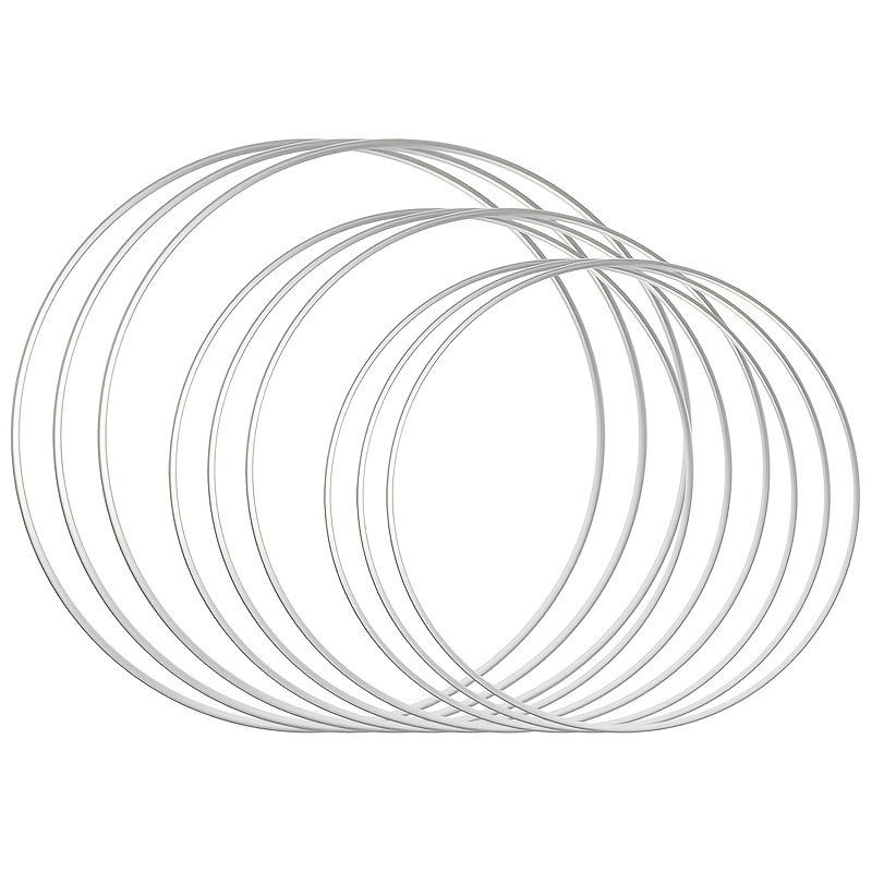 Image of 9pcs, 3 Sizes Of Metal Floral Hoop Wreaths For , Wedding Decor, Dream Catchers, And Wall Hanging Decorations (sizes Are 6 Inches, 8 Inches, And 10 Inches)
