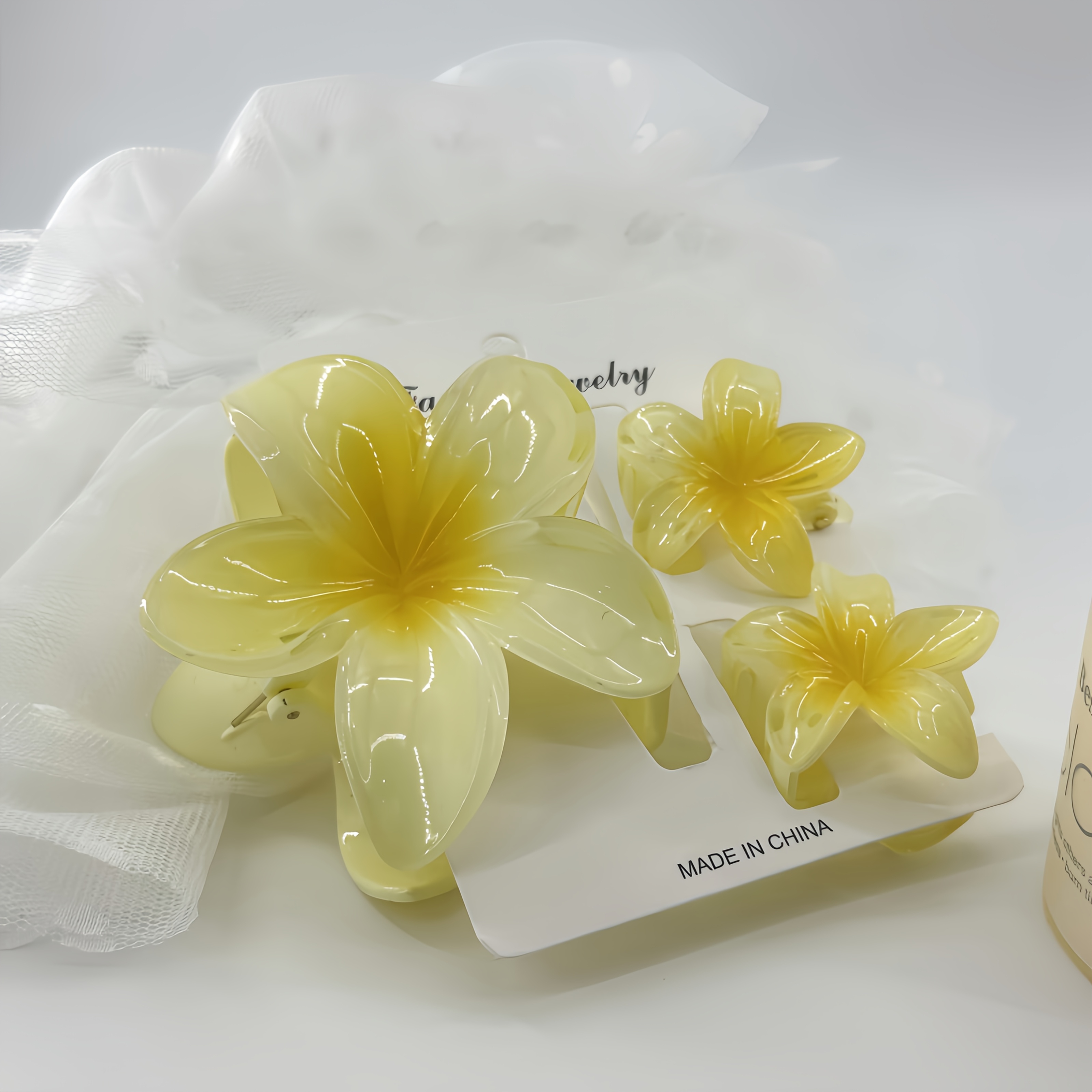TEMU 3 piezas de pinzas para el cabello florales en degradado dulces, estilo vacacional elegante - ideales para fotografía y uso diario, accesorio