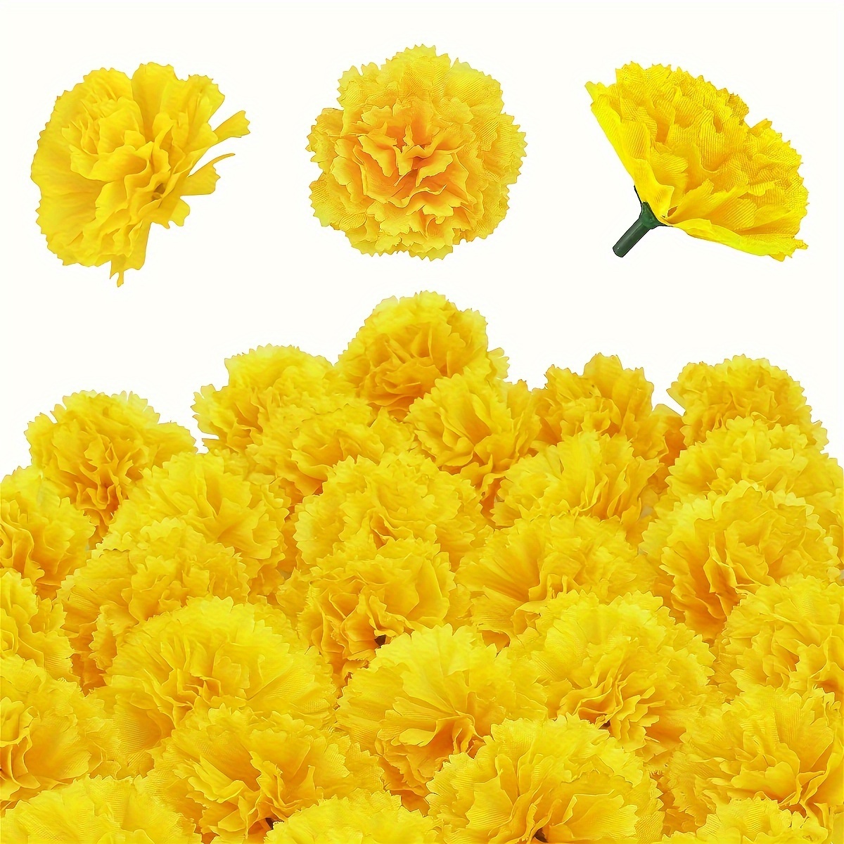 

30pcs Artificial Flowers 2inch Silky Marigolds Decoration Set Yellow/orange Flowers Decor For Diwali Traditional Festival Backdrop Parties Diy Garlands Wedding Bush Floral