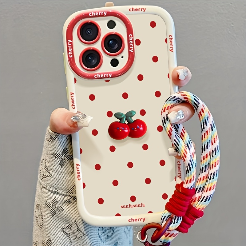 TEMU Phone Case: Polka Suitable For Iphone 18 Promax/17/16plus/15/14/13/12/11 Series Lanyard Phone Case, Cute Accessories Handy Women's Creative Soft
