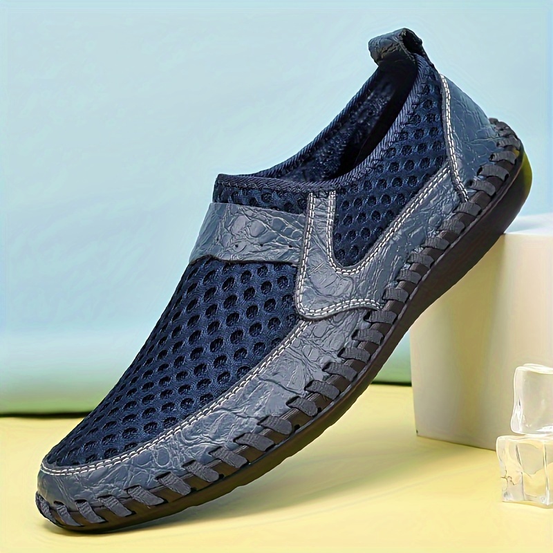 casual mesh loafers   men s solid breathable non slip details 5