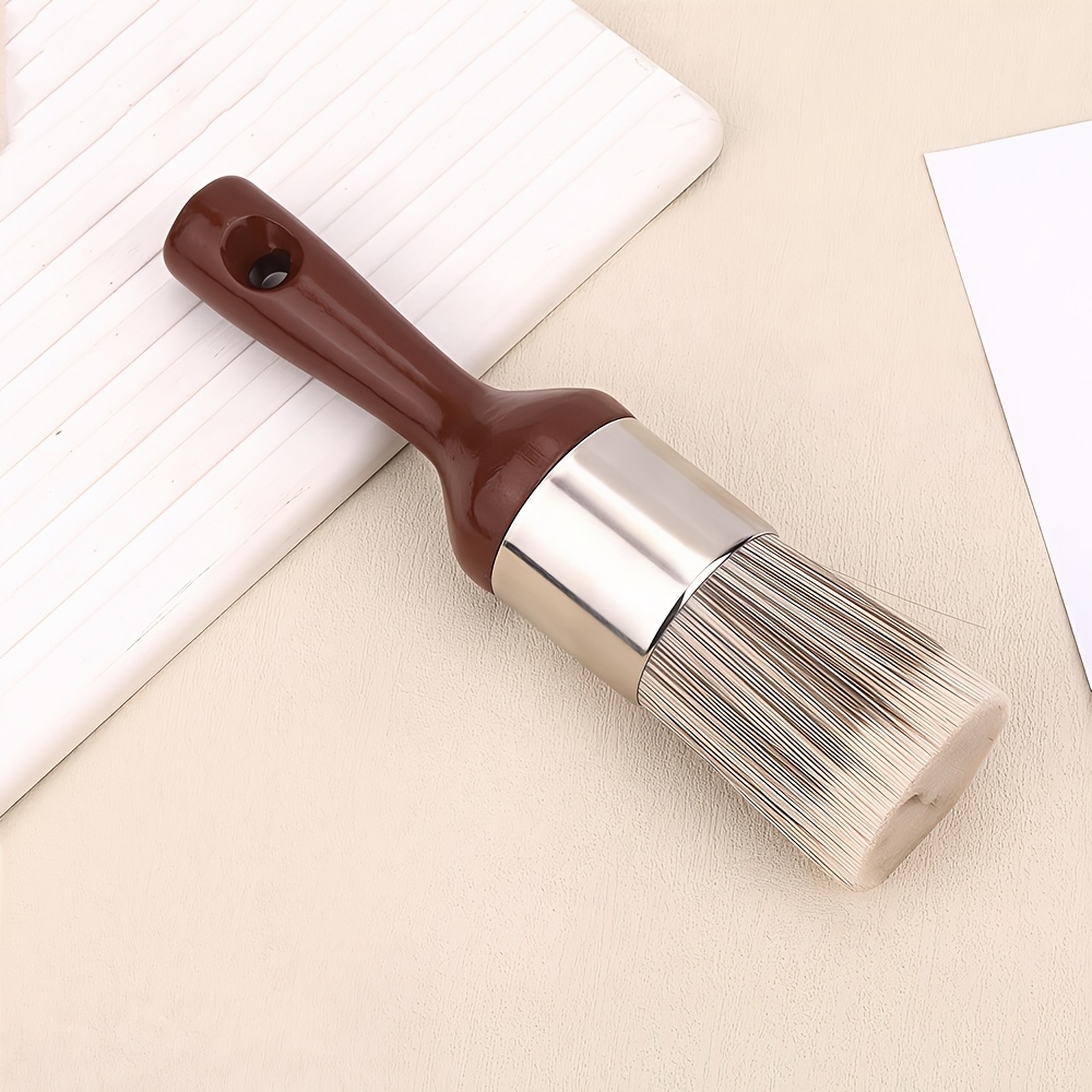 TEMU Cepillos ergonómicos de cuero con mango de madera para el cuidado de muebles con cera - 2 estilos para limpieza, encerado y restauración