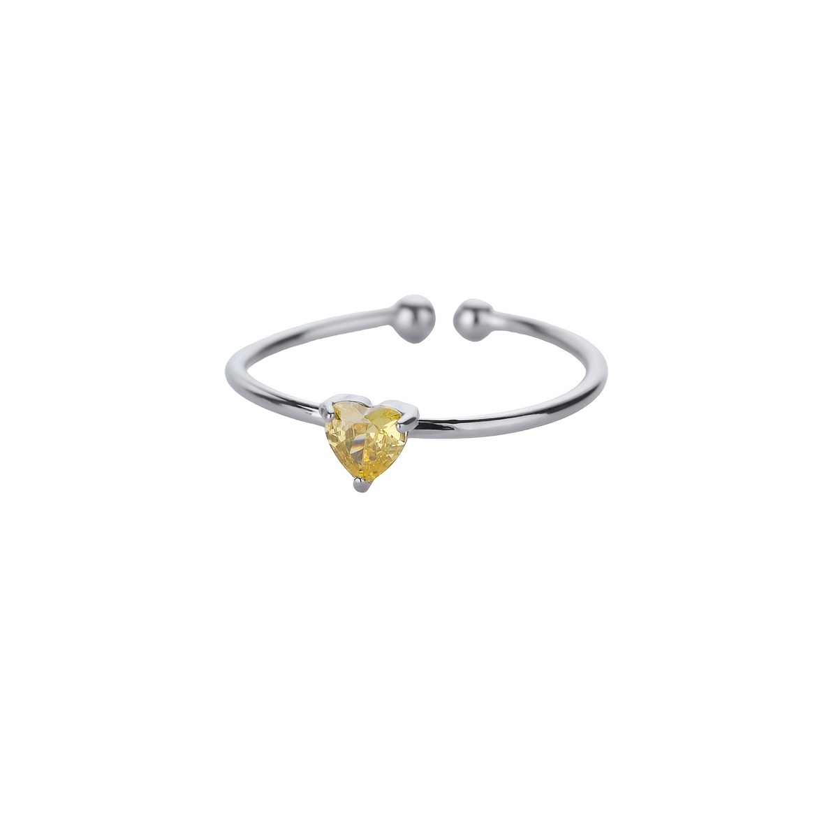 Stainless Steel Birthstone Open Ring, Elegant Fashion
