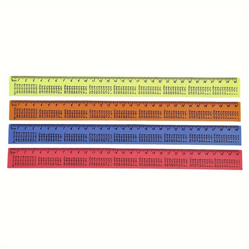 TEMU 4pcs Ruler Formula Set Multiplication Formula Ruler 30cm Ruler Plastic Straight Ruler Advertising Drawing Ruler Creative Ruler
