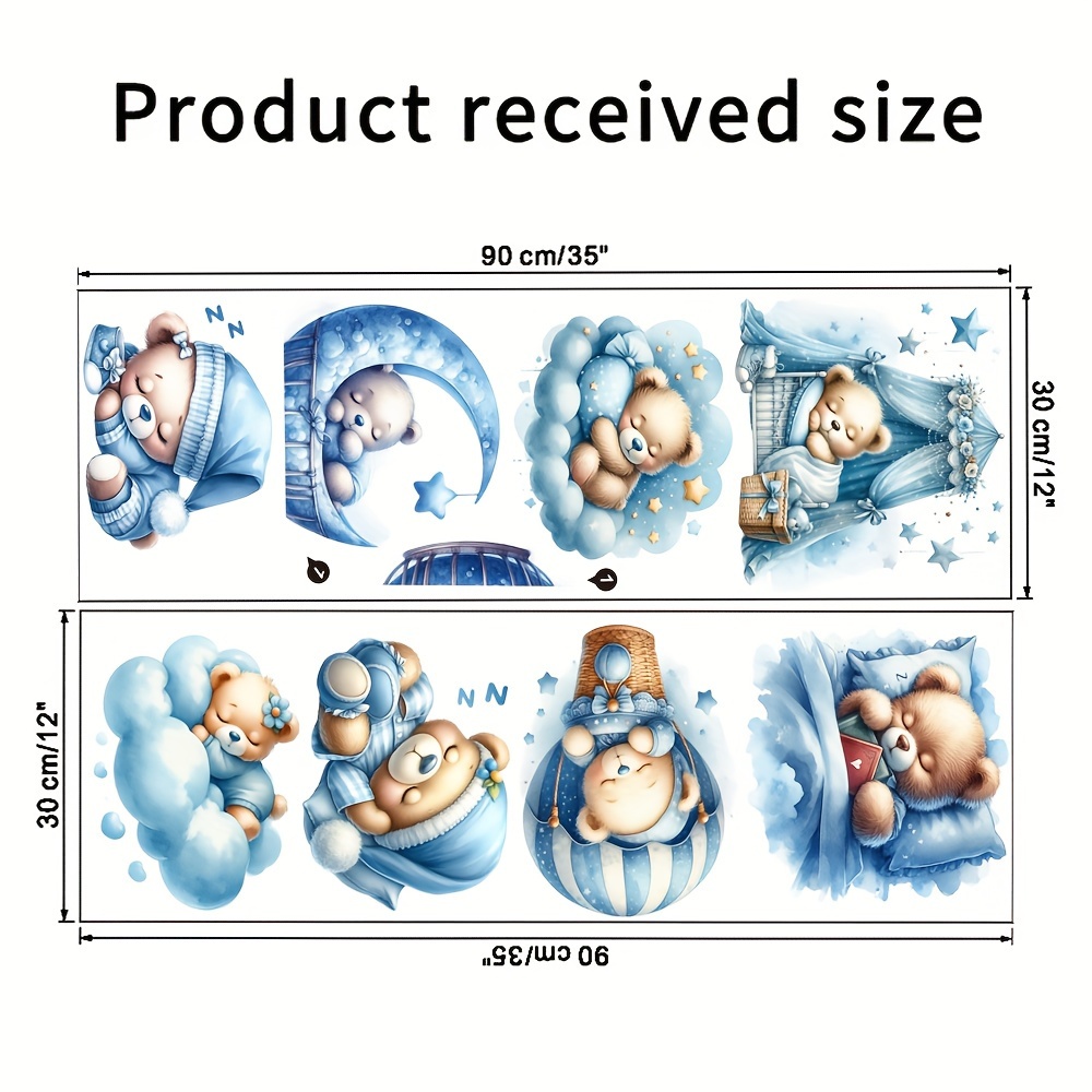 Goodnight Bear Hot Air Wall Stickers For Living Room, Bedroom, And Hallway, Removable And Self-adhesive Decorative Art