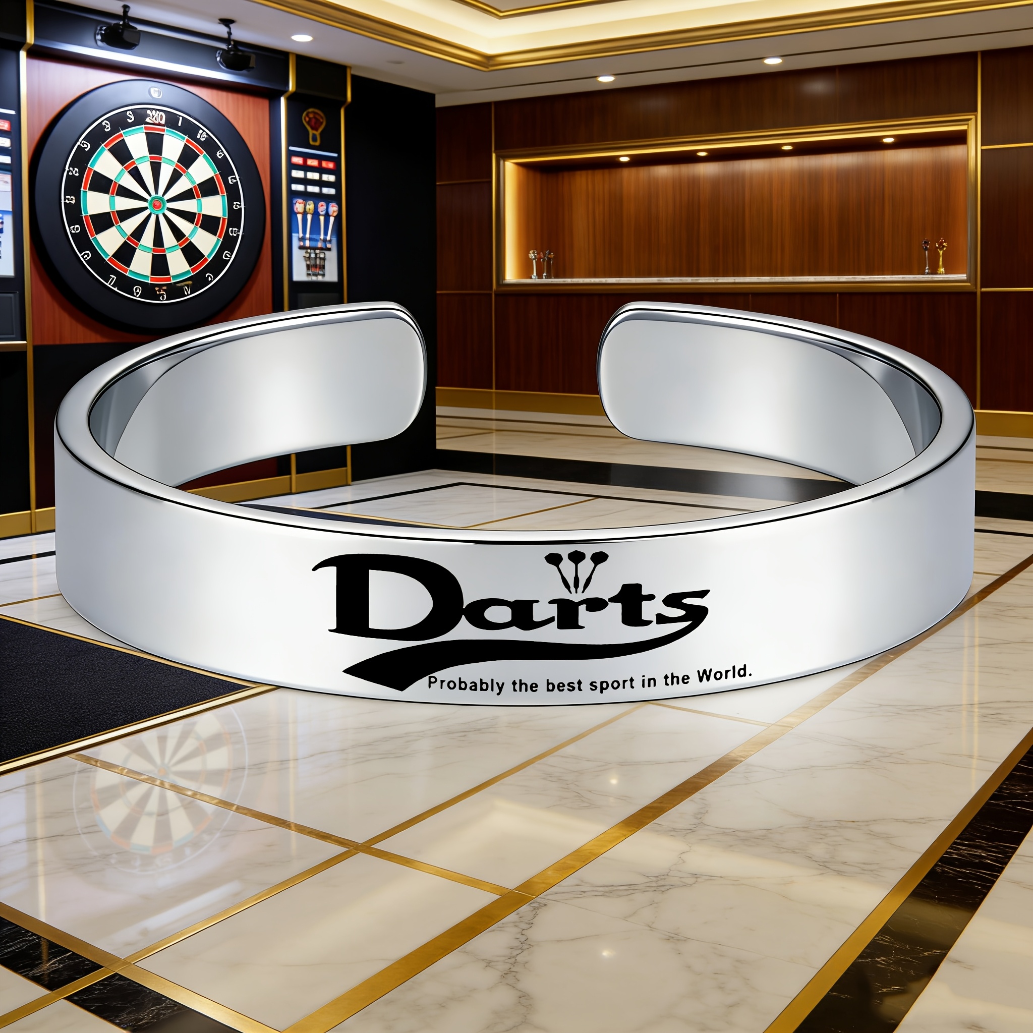 304 Stainless Steel Dart Theme Open Bangle, Casual Wear