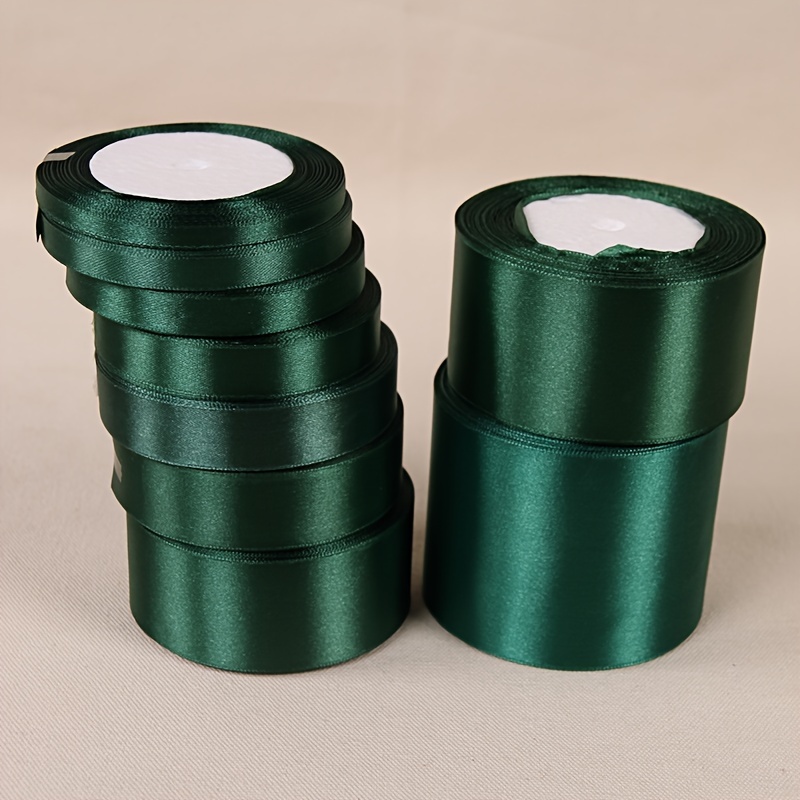 

1 Piece Of Ribbon Diy Handmade Rose Hairpin Ribbon 0.6/1/1.5/2/2.5/4/5cm Wide 22 Meters Long Ribbon Cake Candy Box Packaging Decorative Ribbon Wedding Dark Green Single-sided Polyester Ribbon